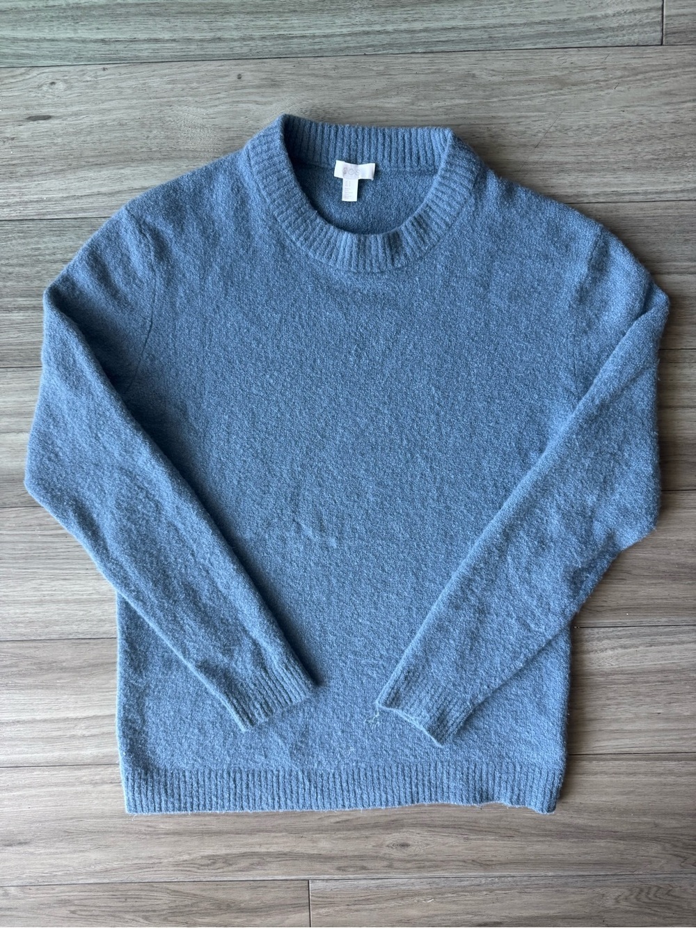 COS Boucle Wool Blue Crew Neck Wool Yak Blend Sweater Size Medium